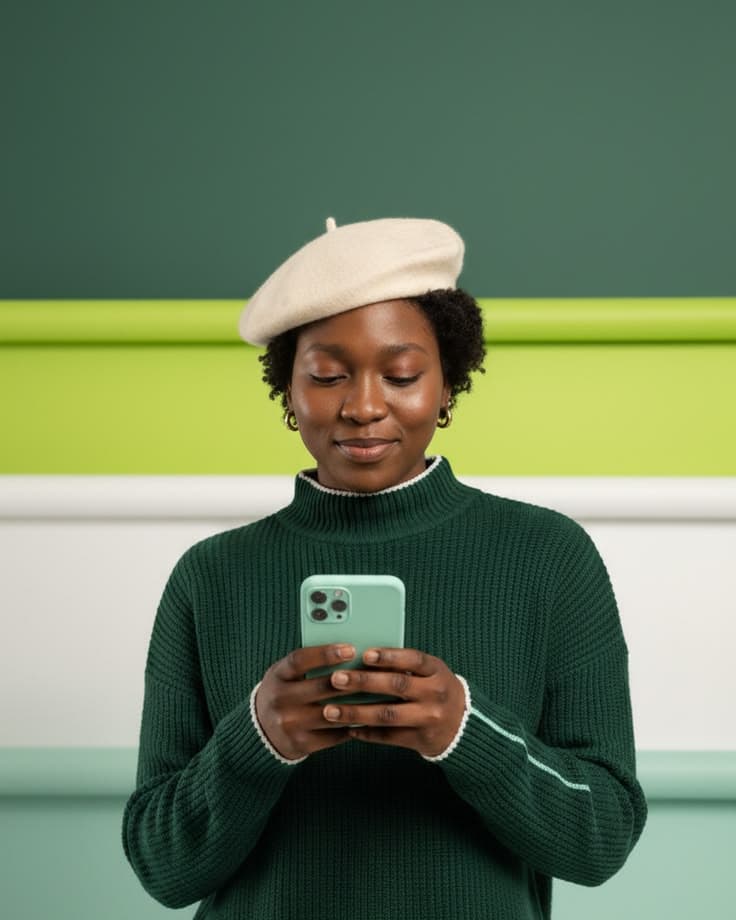 Une cliente écrit à une entreprise depuis son téléphone